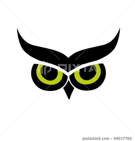 Owl eyes, black silhouette for your design Owl eyes, black silhouette for your design 49037760