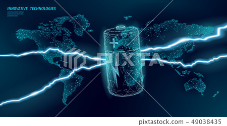 Electrical alkaline battery global problem concept. Eco environment pollution toxic power supply 49038435
