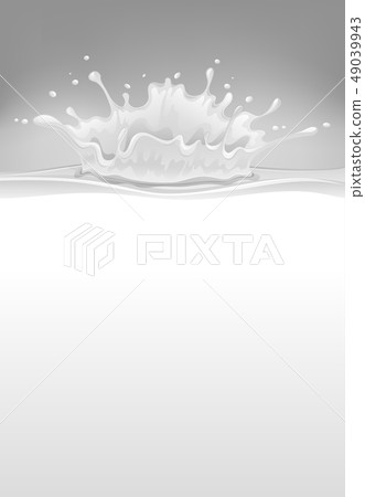 Milk splash on gray background 49039943