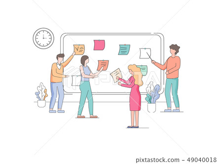 Team of Developers Planning Weekly Schedule Tasks. 49040018
