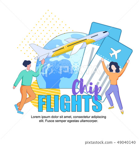 Cheap Flights Square Banner Copy Space Traveling Stock