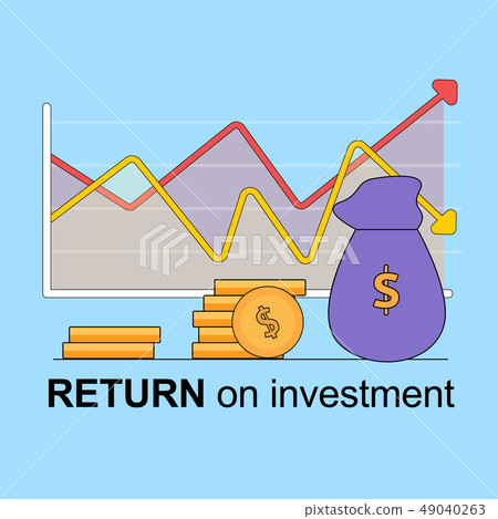 Return on Investment Square Banner. Growing Chart. 49040263