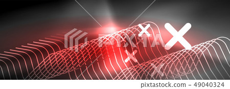 Glowing neon abstract lines, techno futuristic template Glowing neon abstract lines, techno futuristic template 49040324