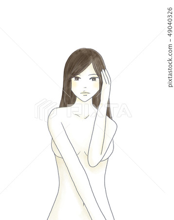 水彩裸體女人材料 水彩裸體女人材料 49040326