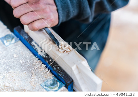 Carpenters produce various electric tools, handmade woodwork, indoor interior work 49041128
