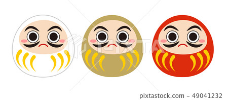 New Year's card material Daruma-san set Dharma illustration 49041232