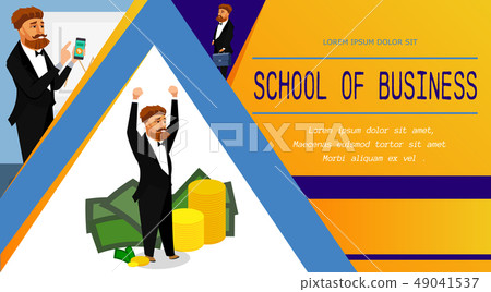 School of Business Vector Flyer, Banner Template School of Business Vector Flyer, Banner Template 49041537