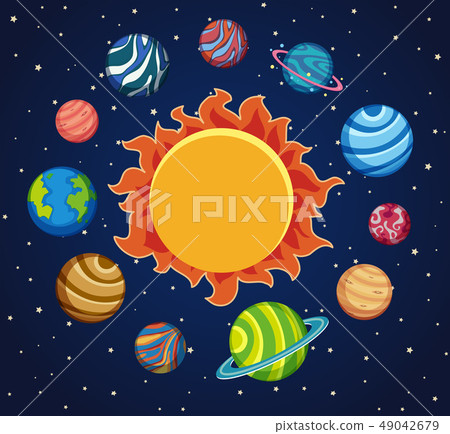 Solar system background with planets around the Solar system background with planets around the 49042679
