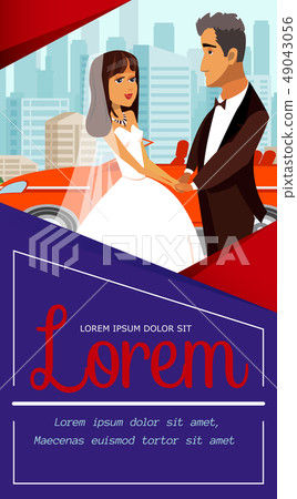 Just Married, Newlyweds Banner with Lettering Just Married, Newlyweds Banner with Lettering 49043056