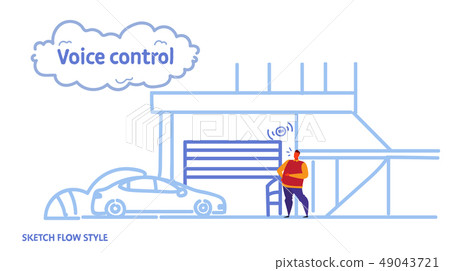 automatic roller blinds controlled by man smart roll up door recognizes commands voice control 49043721