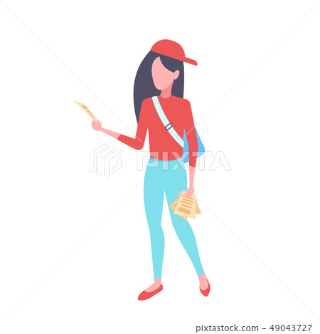 woman advertiser or promoter girl distributing advertised flyers distributing concept female cartoon woman advertiser or promoter girl distributing advertised flyers distributing concept female cartoon 49043727
