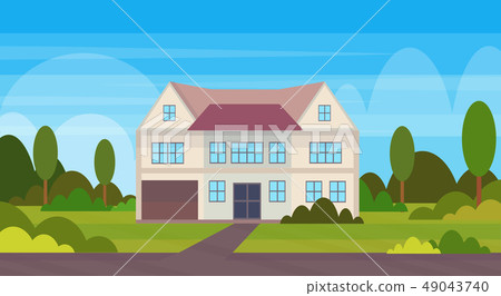 town house cottage country real estate concept private residential architecture home exterior 49043740
