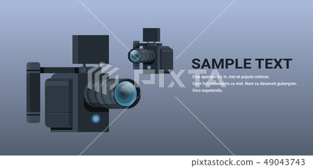 gimbal video camera 3-axis stabilization professional equipment anti shake system flat copy space 49043743