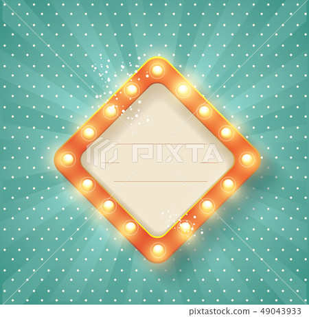Old Banner With Light Bulbs Vector Cinema Stock Illustration