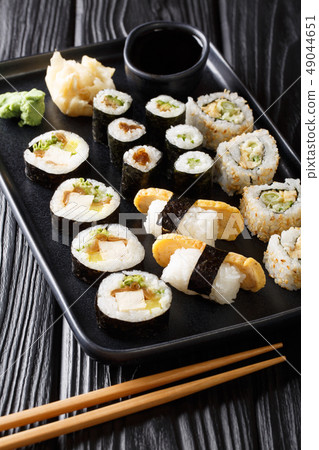 Japanese rolls Hosomaki, Uramaki, Maki, Nigiri, 49044651