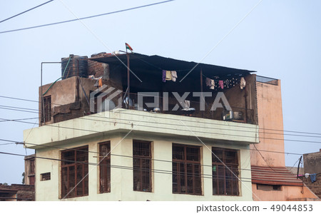 Indian slums in the city of Agra 49044853