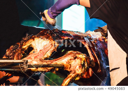 Traditional Thai Street Food, Beef barbecue grill 49045083