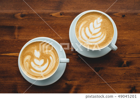 Two cups of cappuccino 49045201