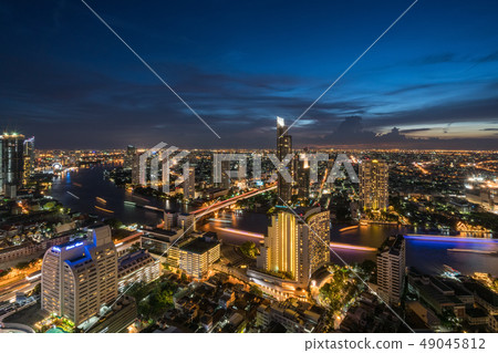 Landscape of Chao phraya river in Bangkok city in 49045812