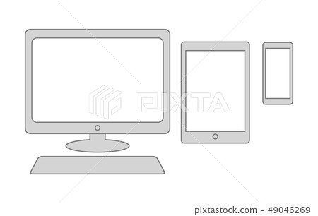 Pc智能手機平板電腦圖 插圖素材 圖庫