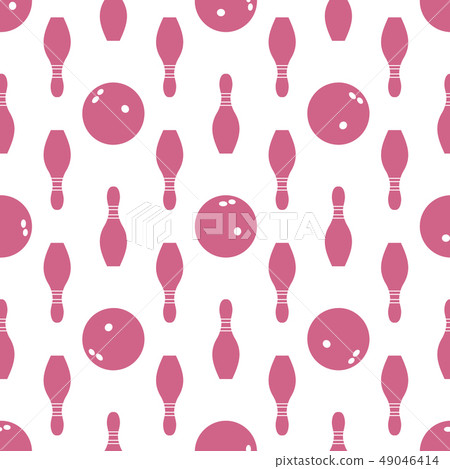 Seamless pattern with bowling pins and bowls Seamless pattern with bowling pins and bowls 49046414