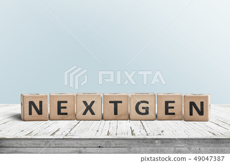 NextGen sign on a plank desk 49047387