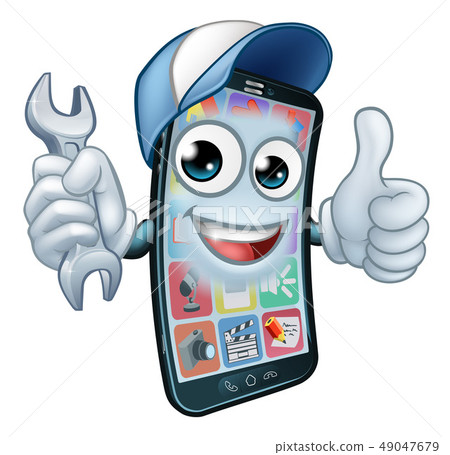 Mobile Phone Repair Spanner Thumbs Up Cartoon Mobile Phone Repair Spanner Thumbs Up Cartoon 49047679