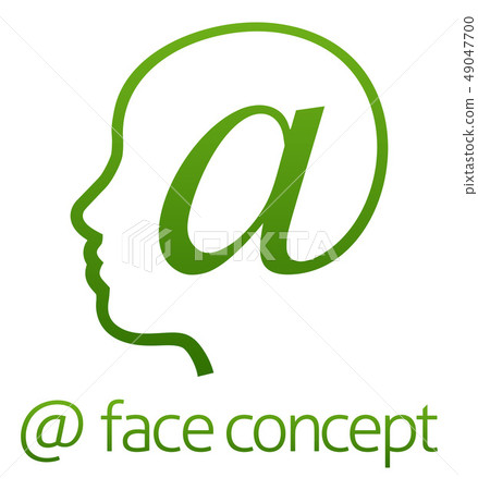 At Sign Profile Face Concept 49047700