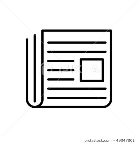 Newspaper outline vector icon for graphic design - Stock Illustration ...