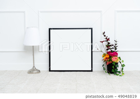 Decorated frames and accessories in a modern living room Decorated frames and accessories in a modern living room 49048819