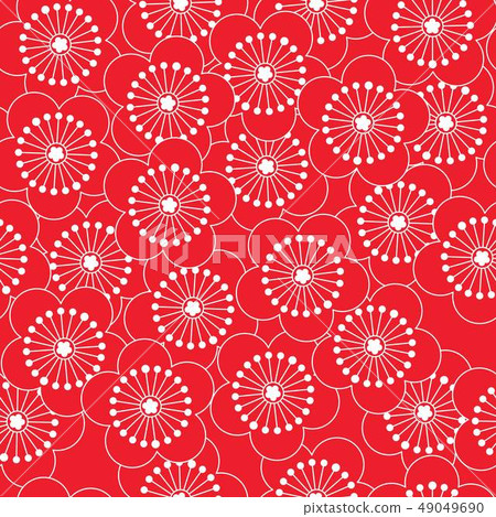 Cherry blossom flower pattern seamless vector.  49049690