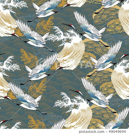 Japanese pattern vector.Traditional motif backdrop Japanese pattern vector.Traditional motif backdrop 49049694