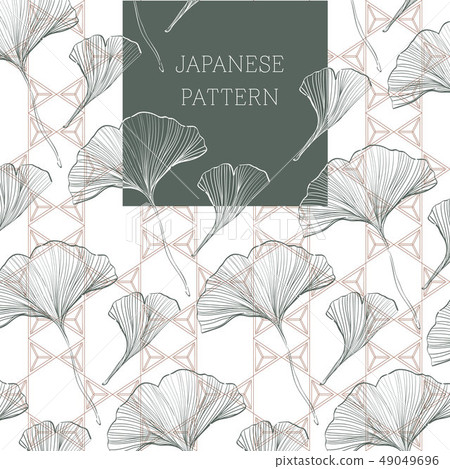 Hand drawn ginkgo leave pattern vector. Japanese 49049696