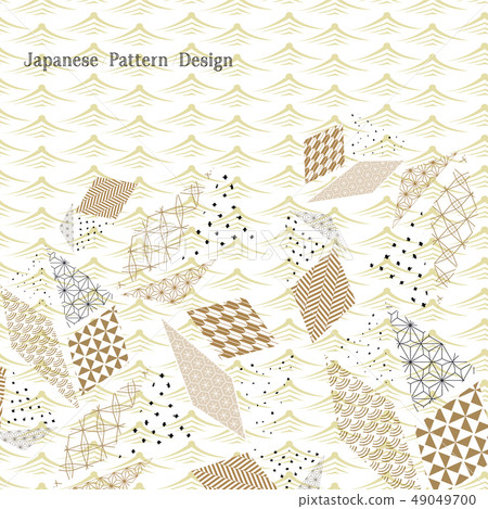 Japanese Pattern Background Vector Gold Geometric Stock