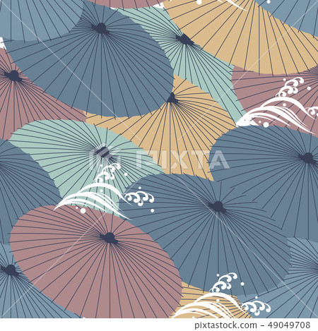 Umbrella pattern with wave icon vector.-插圖素材 [49049708] - PIXTA圖庫