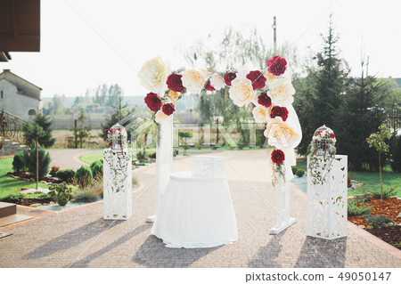 Decorations for the wedding ceremony. Beautiful flowers 49050147