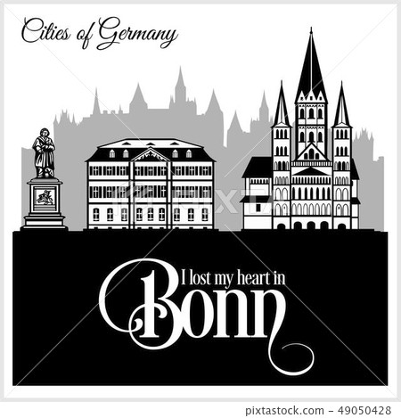 Bonn - City in Germany. Detailed architecture. Trendy vector illustration. 49050428