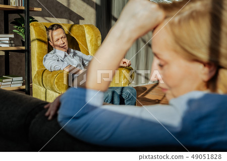 Middle-aged unfortunate couple having crisis in their relationships 49051828
