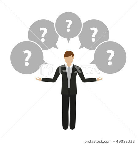 business man character has many questions business man character has many questions 49052338