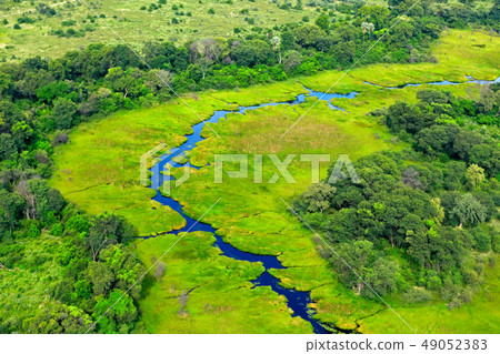 Aerial landscape in Okavango delta, Botswana Aerial landscape in Okavango delta, Botswana 49052383