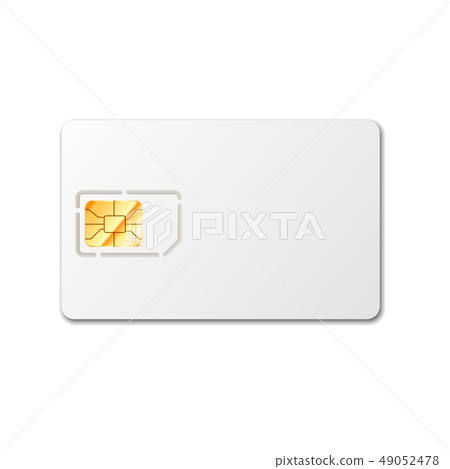 Sim card template for phone with golden glossy 49052478