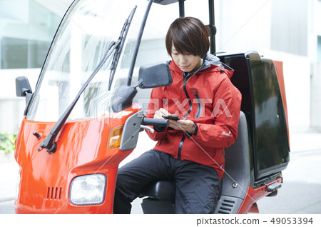 Motorcycle delivery delivery carrier Motorcycle delivery delivery carrier 49053394