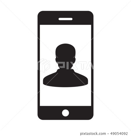 Mobile user icon vector male person profile avatar Mobile user icon vector male person profile avatar 49054092