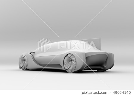 Back image of auto driving luxury saloon for clay shading for background Back image of auto driving luxury saloon for clay shading for background 49054140