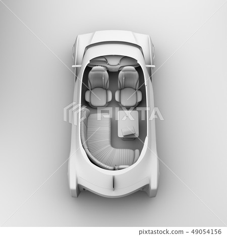 黏土陰影自動駕駛電動汽車豪華交誼廳削減了背景的式樣圖像 49054156