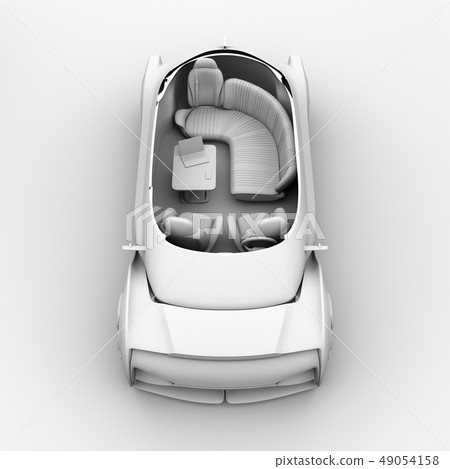 Clay Shading auto driving electric car luxury saloon cut model image for background 49054158