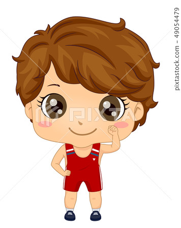 Kid Boy Wrestler Strong Illustration 49054479