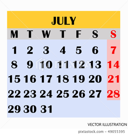 Calendar design month july 2019. Calendar design month july 2019. 49055395