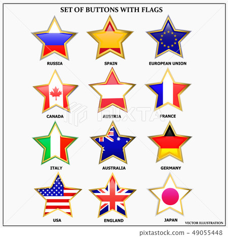 Set of banners with flags. Vector. Set of banners with flags. Vector. 49055448