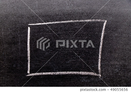 White chalk hand drawing in square or banner shape 49055656